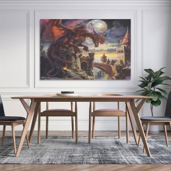 Dragon Peinture sur toile sans cadre, impressions posters art mural pour déco maison chambre bureau