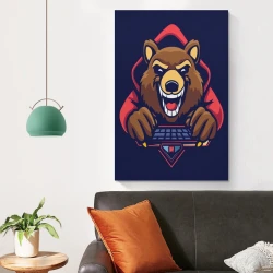 Ours brun Peinture sur toile sans cadre, impressions posters art mural pour déco maison chambre bureau