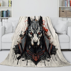 Dieu égyptien Anubis Plaid en Polaire Imprimé 3D Couverture Douce Confortable pour Canapé Lit Bureau
