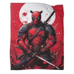 Marvel Deadpool Plaid en Polaire Imprimé 3D Couverture Douce Confortable pour Canapé Lit Bureau