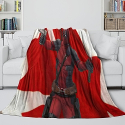 Marvel Deadpool Plaid en Polaire Imprimé 3D Couverture Douce Confortable pour Canapé Lit Bureau