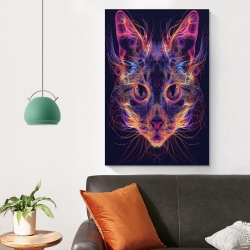 Flame Chat Peinture sur toile sans cadre, impressions posters art mural pour déco maison chambre bureau