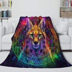 Chat Plaid en Polaire Imprimé 3D Couverture Douce Confortable pour Canapé Lit Bureau
