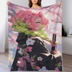 Tueur de démons: Demon Slayer Plaid en Polaire Imprimé 3D Couverture Douce Confortable pour Canapé Lit Bureau
