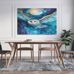 Hibou Peinture sur toile sans cadre, impressions posters art mural pour déco maison chambre bureau