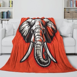 Éléphant Plaid en Polaire Imprimé 3D Couverture Douce Confortable pour Canapé Lit Bureau