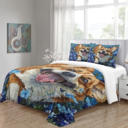 Corgi 3D Gedruckter Bettbezug Weiche 3-teilige Bettwäsche für Jungen Mädchen