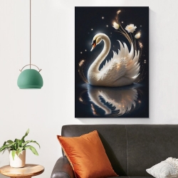 Cygne Peinture sur toile sans cadre, impressions posters art mural pour déco maison chambre bureau