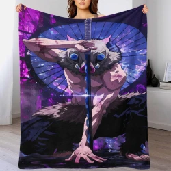 Tueur de démons: Demon Slayer Plaid en Polaire Imprimé 3D Couverture Douce Confortable pour Canapé Lit Bureau