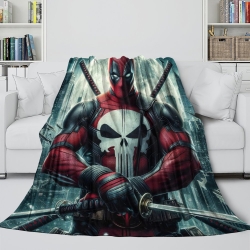 Marvel Deadpool Plaid en Polaire Imprimé 3D Couverture Douce Confortable pour Canapé Lit Bureau