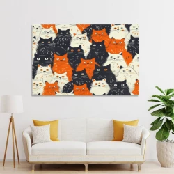 Chat Peinture sur toile sans cadre, impressions posters art mural pour déco maison chambre bureau