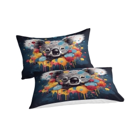 Koala Housse de Couette Imprimée 3D Douce 3 Pièces Literie Garçons Filles