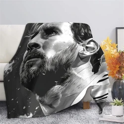 Lionel Messi Coperta in Pile Stampata 3D Morbida e Confortevole per Divano Letto Ufficio