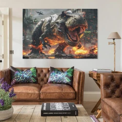 Dinosaure Peinture sur toile sans cadre, impressions posters art mural pour déco maison chambre bureau
