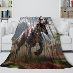 Dinosaure Plaid en Polaire Imprimé 3D Couverture Douce Confortable pour Canapé Lit Bureau