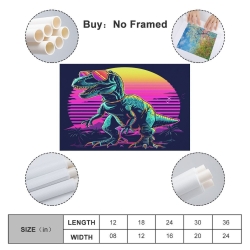 Dinosaure Peinture sur toile sans cadre, impressions posters art mural pour déco maison chambre bureau