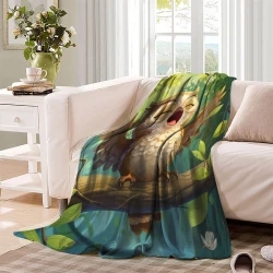 Hibou Plaid en Polaire Imprimé 3D Couverture Douce Confortable pour Canapé Lit Bureau