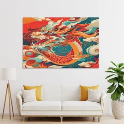 Dragon Peinture sur toile sans cadre, impressions posters art mural pour déco maison chambre bureau