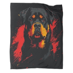 Rottweiler Chien Plaid en Polaire Imprimé 3D Couverture Douce Confortable pour Canapé Lit Bureau