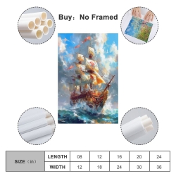 Voilier Peinture sur toile sans cadre, impressions posters art mural pour déco maison chambre bureau