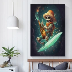 Calavera Pintura en lienzo sin marco, impresiones de pósters arte pared para decoración hogar dormitorio oficina