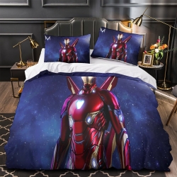 Avengers Iron Man Housse de Couette Imprimée 3D Douce 3 Pièces Literie Garçons Filles