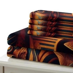 Pharaon égyptien Housse de Couette Imprimée 3D Douce 3 Pièces Literie Garçons Filles