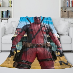 Marvel Deadpool Plaid en Polaire Imprimé 3D Couverture Douce Confortable pour Canapé Lit Bureau