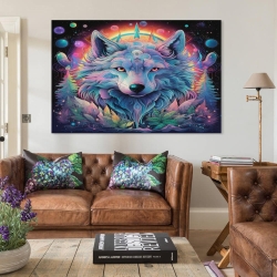 Loup Peinture sur toile sans cadre, impressions posters art mural pour déco maison chambre bureau