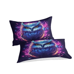 Hibou Housse de Couette Imprimée 3D Douce 3 Pièces Literie Garçons Filles
