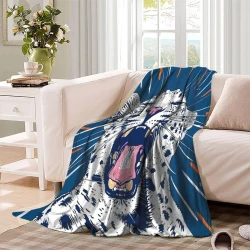 Leopard 3D Printed Fleece Throw Blanket Soft Cozy Blanket for Couch Sofa Bed Office
