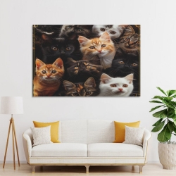 Chat Peinture sur toile sans cadre, impressions posters art mural pour déco maison chambre bureau