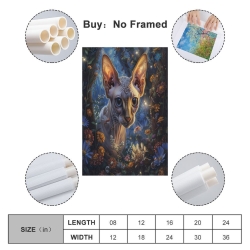 Cute Chat Peinture sur toile sans cadre, impressions posters art mural pour déco maison chambre bureau