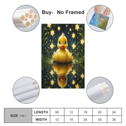 Canard jaune Peinture sur toile sans cadre, impressions posters art mural pour déco maison chambre bureau