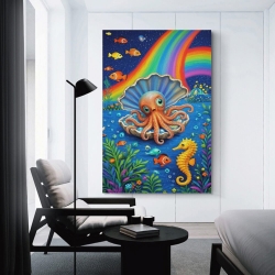 Pieuvre Peinture sur toile sans cadre, impressions posters art mural pour déco maison chambre bureau