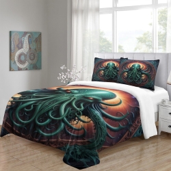 Mythe de l'horreur Cthulhu Housse de Couette Imprimée 3D Douce 3 Pièces Literie Garçons Filles