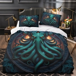 Mythe de l'horreur Cthulhu Housse de Couette Imprimée 3D Douce 3 Pièces Literie Garçons Filles