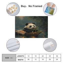 Panda Peinture sur toile sans cadre, impressions posters art mural pour déco maison chambre bureau