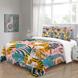 Tigre Housse de Couette Imprimée 3D Douce 3 Pièces Literie Garçons Filles