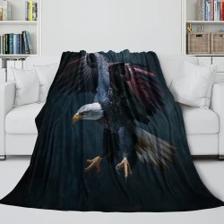 Aigle Plaid en Polaire Imprimé 3D Couverture Douce Confortable pour Canapé Lit Bureau