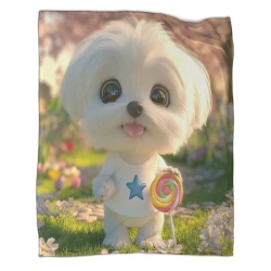 Poodle Chien Plaid en Polaire Imprimé 3D Couverture Douce Confortable pour Canapé Lit Bureau