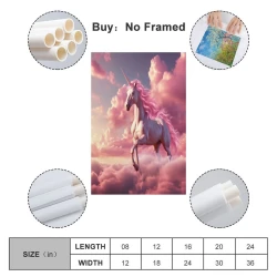 Licorne Peinture sur toile sans cadre, impressions posters art mural pour déco maison chambre bureau