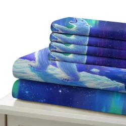 Oso polar Funda Nórdica Impresa en 3D Suave 3 Piezas Ropa de Cama para Niños Niñas