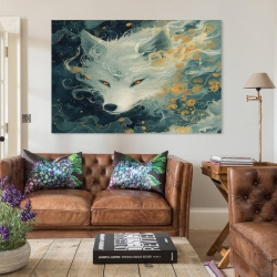 Loup Peinture sur toile sans cadre, impressions posters art mural pour déco maison chambre bureau