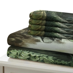 Crocodile Housse de Couette Imprimée 3D Douce 3 Pièces Literie Garçons Filles