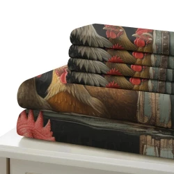 Coq Housse de Couette Imprimée 3D Douce 3 Pièces Literie Garçons Filles
