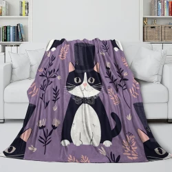 Cartoon Gatto Coperta in Pile Stampata 3D Morbida e Confortevole per Divano Letto Ufficio