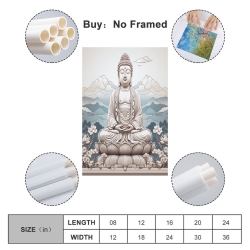 Bouddha Peinture sur toile sans cadre, impressions posters art mural pour déco maison chambre bureau