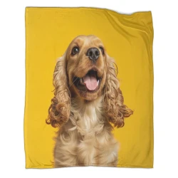 Golden Retriever Plaid en Polaire Imprimé 3D Couverture Douce Confortable pour Canapé Lit Bureau