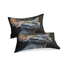 Chat sphynx Housse de Couette Imprimée 3D Douce 3 Pièces Literie Garçons Filles